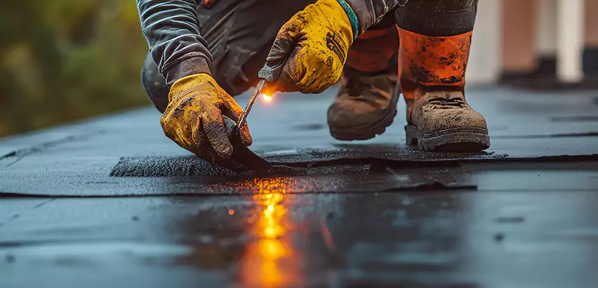 EPDM Roof Repair Tape Application in Lockport